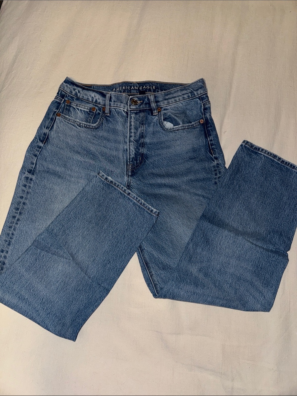 American Eagle Outfitters Straight-Leg Blue Jeans